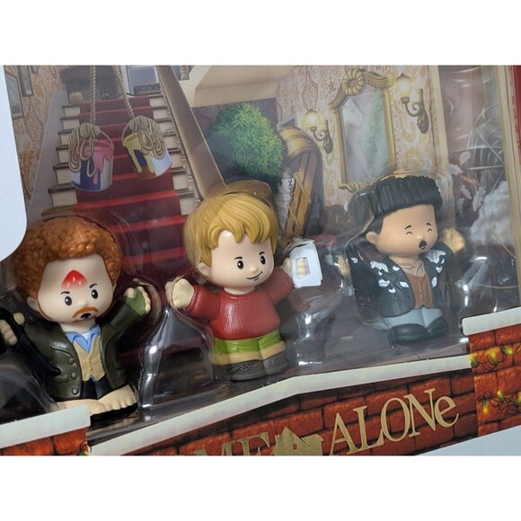 NECA Home Alone Kevin, Harry Marv Set of 3 Retro Action  Fisher Price Little People Home Alone Christmas Movie Kevin Harry Marv Guys